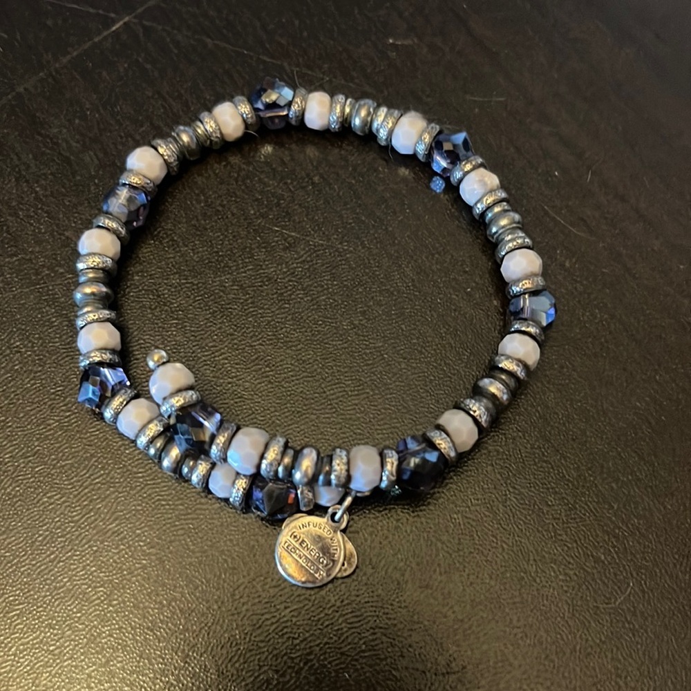 Alex and Ani amethyst purple stretch bracelet